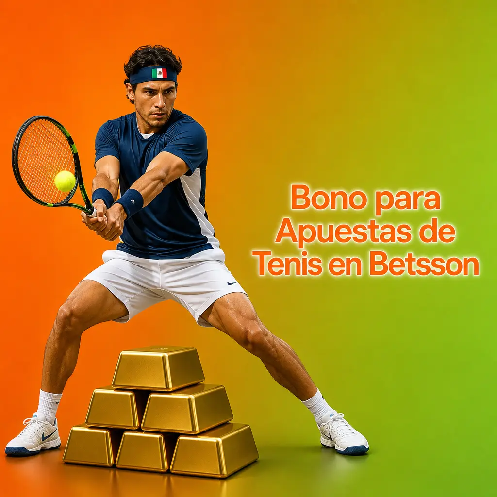 Bono de bienvenida Betsson: 100% hasta 15,000 MXN + 200 giros gratis para apostar en tenis ATP, WTA y Grand Slams.